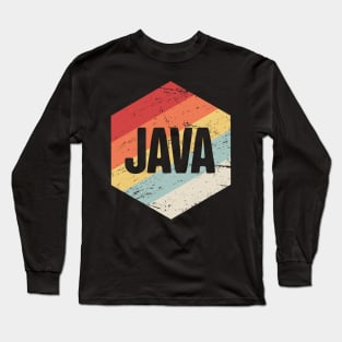 Retro Java Programming Icon Long Sleeve T-Shirt